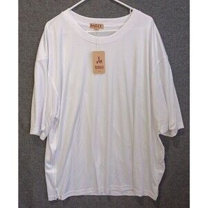 Inserch Limited Edition Stretch White Short Sleeve Ribbed Shirt 4XL Italian